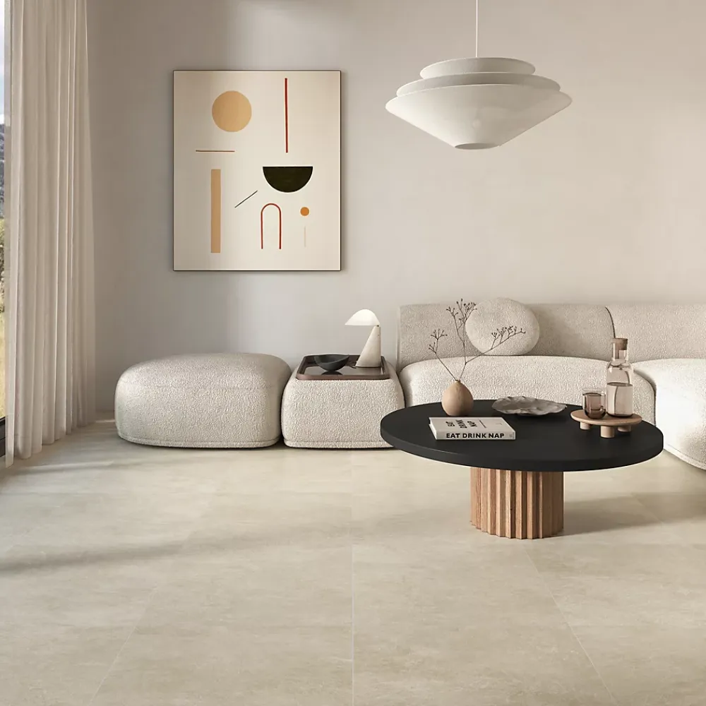 Carrelage Mural Pour Cuisine|Carrelage Mural Pour Salle De Bains<Carrelage sol et mur intérieur beige effet pierre L.60,4 x l.60,4 cm x ép.7,4 mm, Mitha