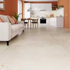 Carrelage sol et mur intérieur effet pierre beige L.120 x l.60 cm x ép.9,5 mm, Illusion- Carrelage Mural Pour Pièce À Vivre|Carrelage Mural Effet Pierre