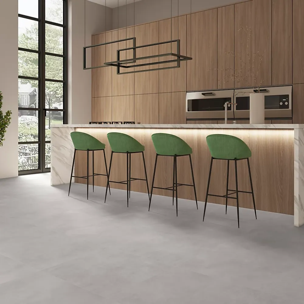 Ecoceramic Carrelage sol et mur intérieur gris clair effet béton L.60 x l.60 cm x ép.9,5 mm, District- Carrelage Mural Effet Béton|Carrelage Mural Pour Douche