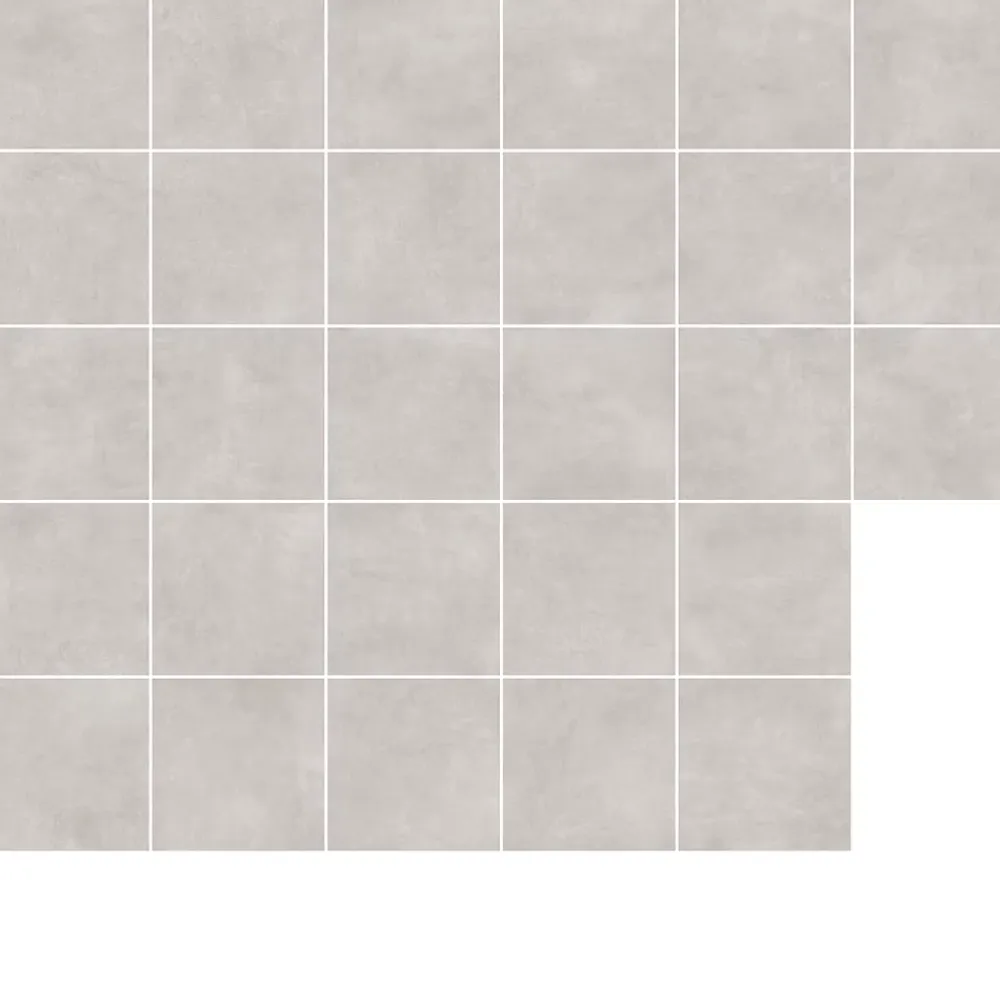 Ecoceramic Carrelage sol et mur intérieur gris clair effet béton L.60 x l.60 cm x ép.9,5 mm, District- Carrelage Mural Effet Béton|Carrelage Mural Pour Douche