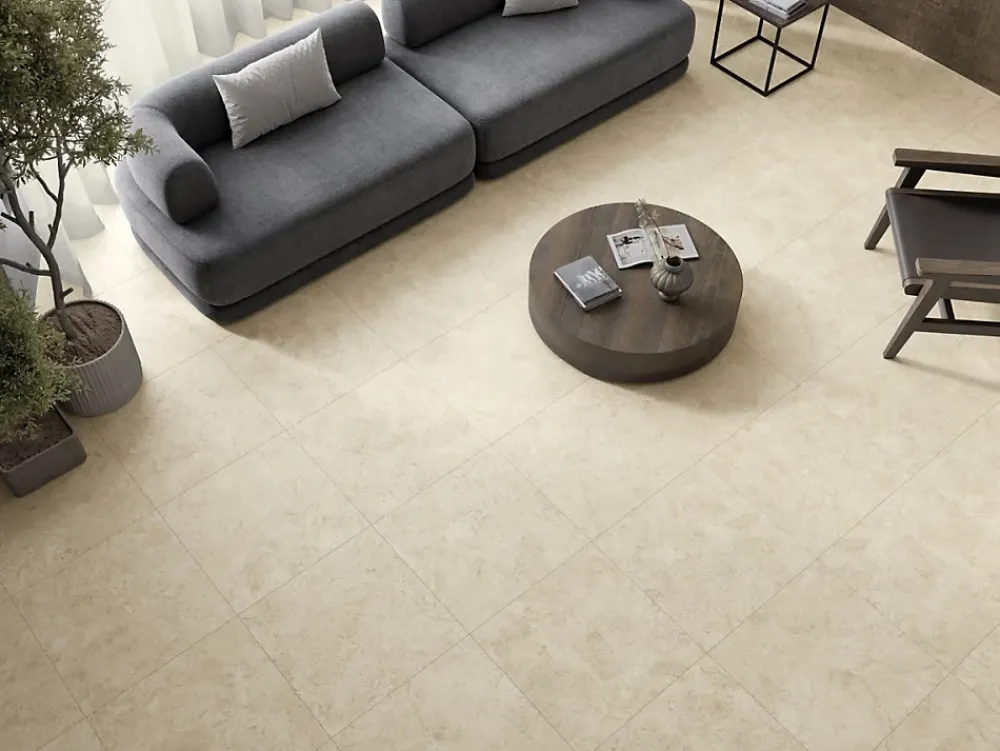 Cristacer Carrelage sol et mur intérieur / extérieur effet travertin antidérapant R11 Coral Stone l.60 X L.60 cm rectifié 1er choix- Carrelage Extérieur Et Terrasse