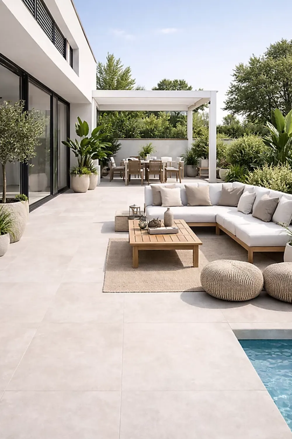 Cristacer Carrelage sol et mur intérieur / extérieur effet béton ciré antidérapant R11 Umbria Ivory .60 X L.60 cm rectifié 1er choix- Carrelage Extérieur Et Terrasse