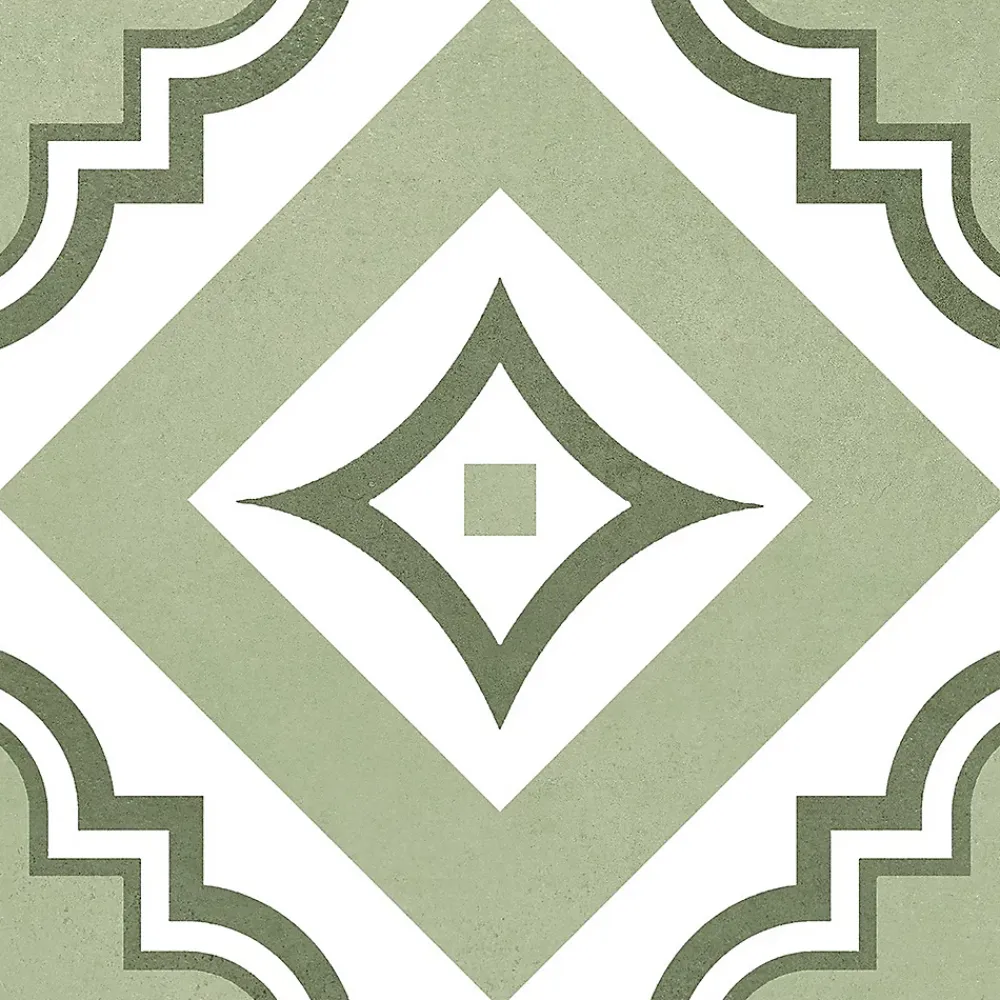 Carrelage Mural Effet Carreaux De Ciment|Carrelage Mural Pour Pièce À Vivre<Carrelage sol et mur intérieur effet carreaux de ciment tons vert menthe L.20 x l.20 cm x ép.7,4 mm, Glamour Mint Mix