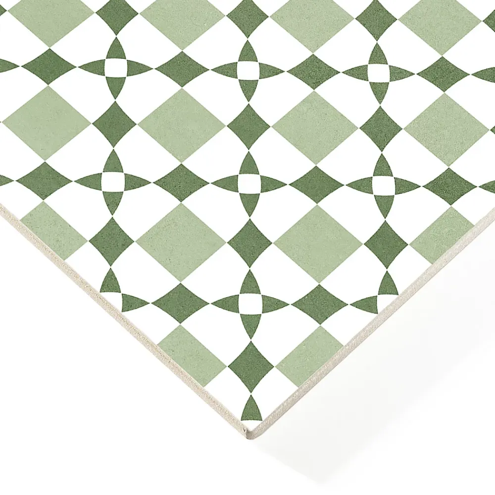 Carrelage Mural Effet Carreaux De Ciment|Carrelage Mural Pour Pièce À Vivre<Carrelage sol et mur intérieur effet carreaux de ciment tons vert menthe L.20 x l.20 cm x ép.7,4 mm, Glamour Mint Mix
