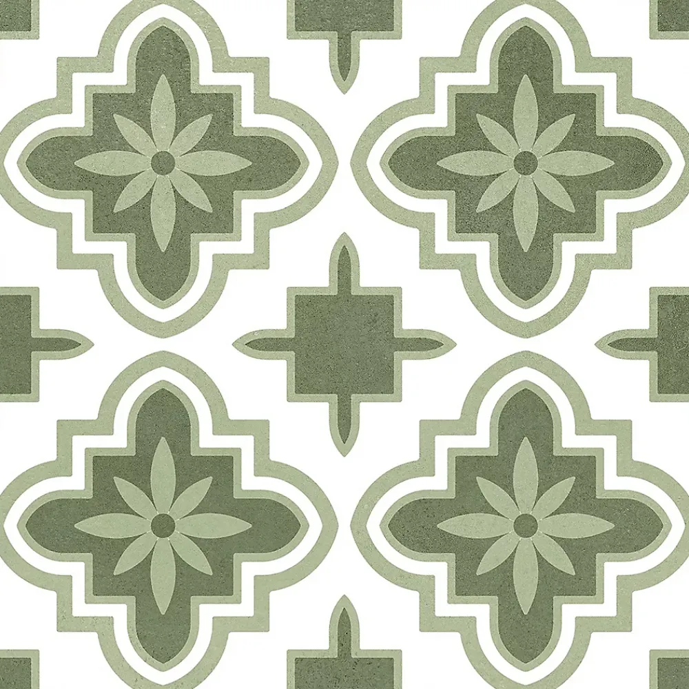 Carrelage Mural Effet Carreaux De Ciment|Carrelage Mural Pour Pièce À Vivre<Carrelage sol et mur intérieur effet carreaux de ciment tons vert menthe L.20 x l.20 cm x ép.7,4 mm, Glamour Mint Mix