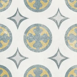 Carrelage Mural Effet Carreaux De Ciment|Carrelage Sol Effet Carreaux De Ciment<Carrelage sol et mur intérieur effet carreaux de ciment tons bleus et ocres L.20 x l.20 cm x ép.7,4 mm, Liberty bleu