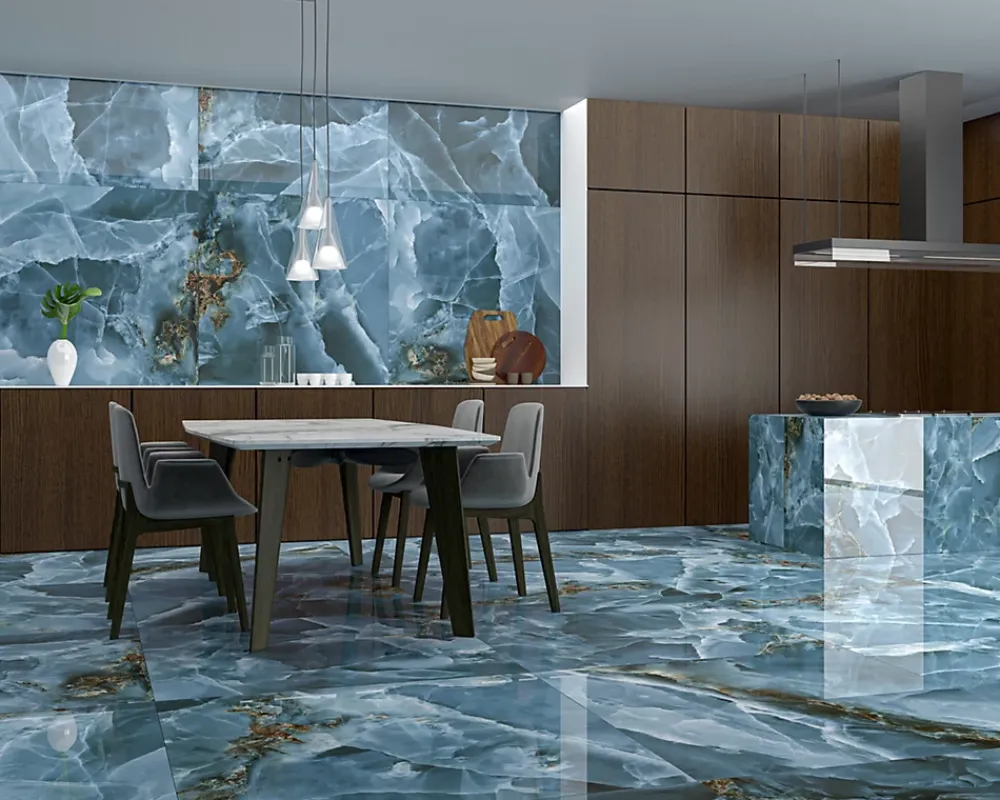 Carrelage sol et mur intérieur effet marbre bleu poli L.120 x l.60 cm x ép.10,5 mm, Iceland- Carrelage Mural Pour Douche|Carrelage Mural Pour Wc