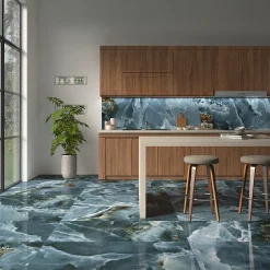 Carrelage sol et mur intérieur effet marbre bleu poli L.120 x l.60 cm x ép.10,5 mm, Iceland- Carrelage Mural Pour Douche|Carrelage Mural Pour Wc