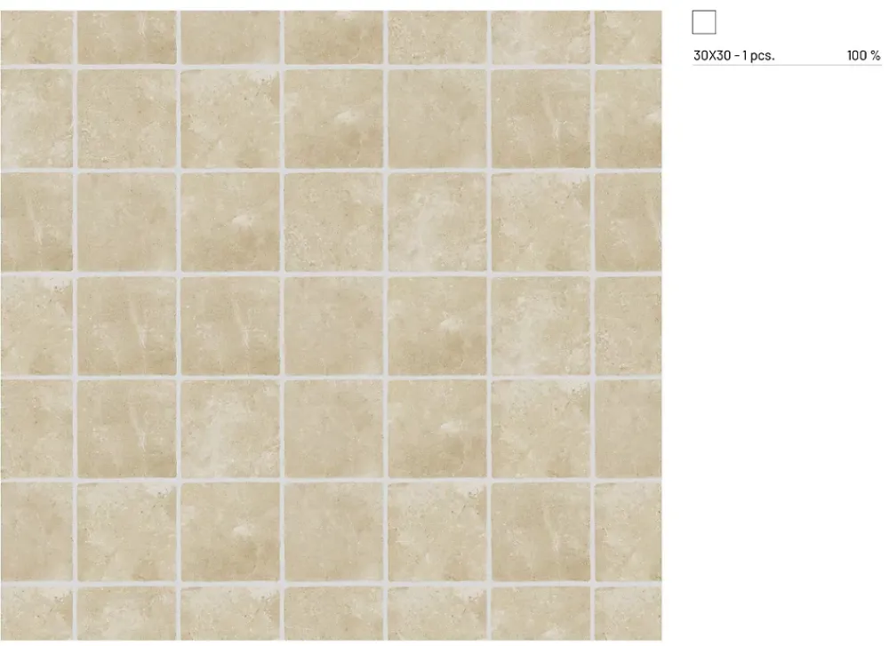 Carrelage Mural Pour Cuisine|Carrelage Mural Pour Salle De Bains<Carrelage sol et mur intérieur effet pierre ivoire mat L.30 x l.30 cm x ép.9 mm, Sunstone
