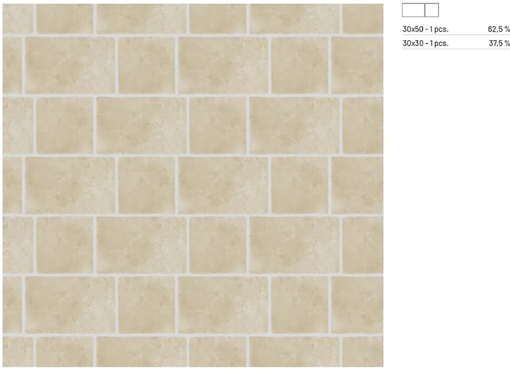 Carrelage Mural Pour Cuisine|Carrelage Mural Pour Salle De Bains<Carrelage sol et mur intérieur effet pierre ivoire mat L.30 x l.30 cm x ép.9 mm, Sunstone