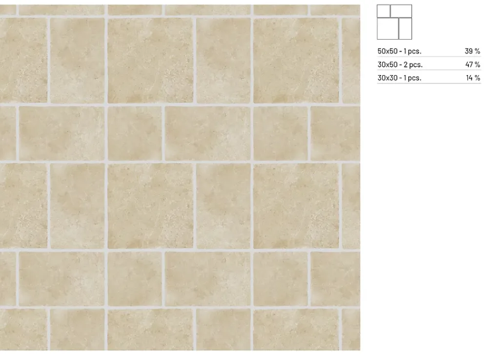 Carrelage Mural Pour Cuisine|Carrelage Mural Pour Salle De Bains<Carrelage sol et mur intérieur effet pierre ivoire mat L.30 x l.30 cm x ép.9 mm, Sunstone