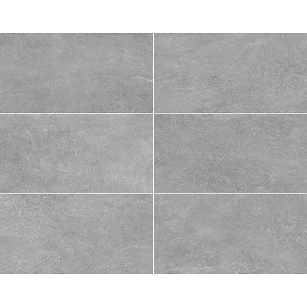 Carrelage Mural Pour Douche|Carrelage Mural Pour Wc<Carrelage sol et mur intérieur gris clair effet pierre L.60,4 x l.30 cm x ép.7,4 mm, Mitha