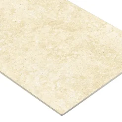 Carrelage sol et mur intérieur en grès cérame émaillé beige effet travertin mat L.119,8 x l.60 cm x ép.7,4 mm, Traverno- Carrelage Mural Effet Pierre|Carrelage Sol Effet Pierre