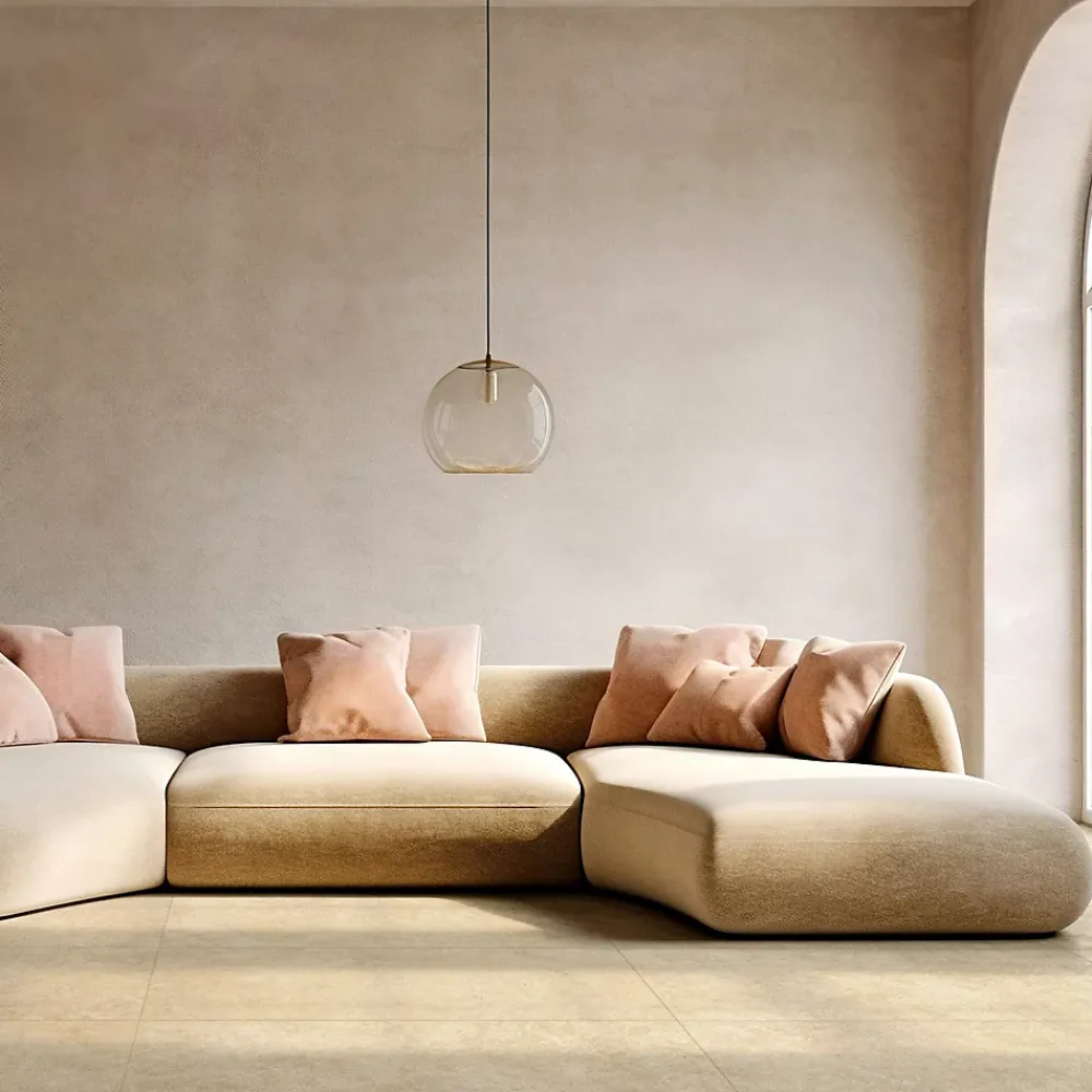 Carrelage sol et mur intérieur en grès cérame émaillé beige effet travertin mat L.119,8 x l.60 cm x ép.7,4 mm, Traverno- Carrelage Mural Effet Pierre|Carrelage Sol Effet Pierre