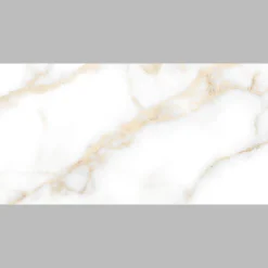 Carrelage Mural Pour Pièce À Vivre|Carrelage Mural Effet Marbre<Carrelage sol et mur intérieur en grès cérame émaillé effet marbre blanc et doré mat L.60 x l.30 cm x ép.9 mm, Fiordo Reve