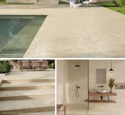 Cristacer Carrelage Sol Effet Pierre<Carrelage sol et mur intérieur / extérieur effet pierre naturel Coral Stone l.90 X L.90 cm rectifié 1er choix