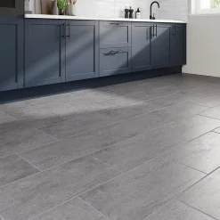 GoodHome Carrelage sol et mur intérieur gris effet pierre L.60 x l.30 cm x ép.9,5 mm, Oikos- Carrelage Mural Pour Wc|Carrelage Mural Pour Salle De Bains
