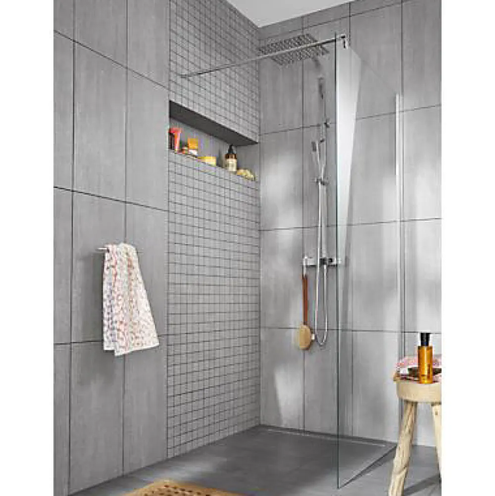 GoodHome Carrelage sol et mur intérieur gris effet pierre L.60 x l.30 cm x ép.9,5 mm, Oikos- Carrelage Mural Pour Wc|Carrelage Mural Pour Salle De Bains