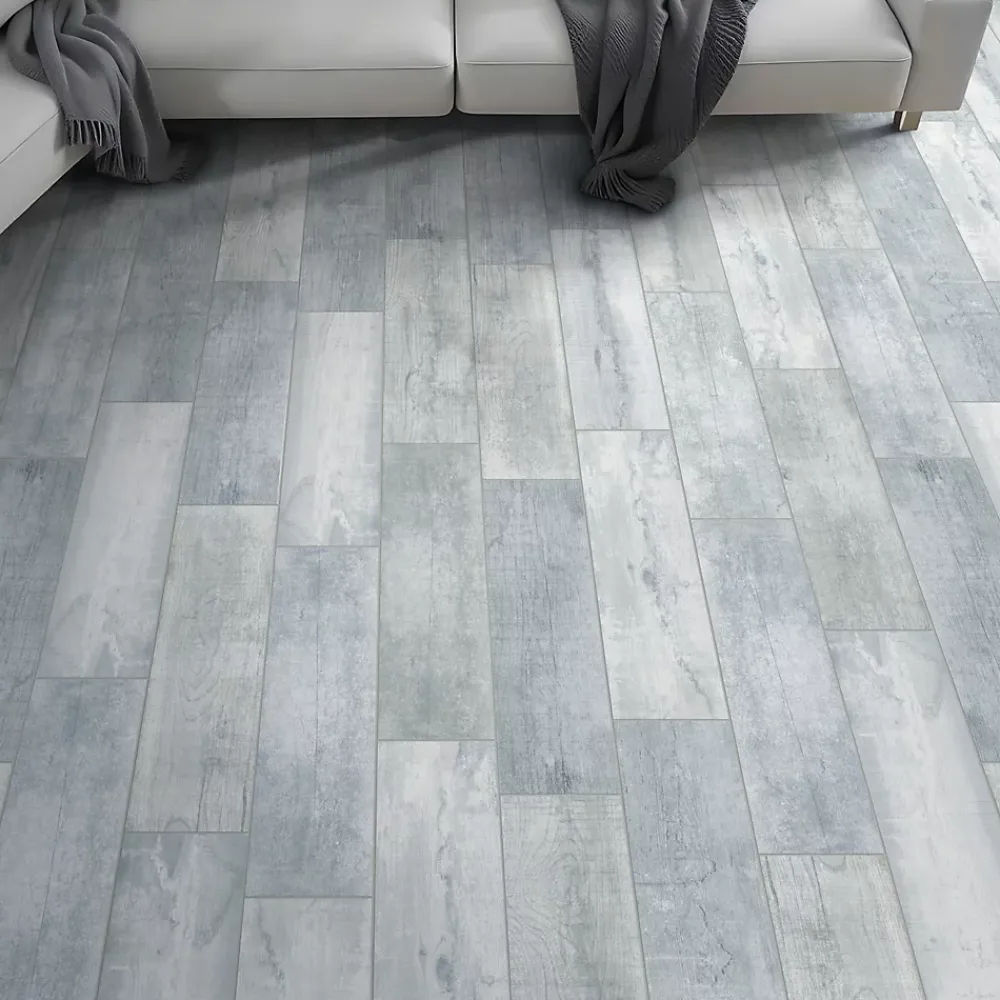 Carrelage sol et mur intérieur effet bois gris L.60 x l.15 cm x ép.8 mm, Julyo- Carrelage Mural Pour Douche|Carrelage Mural Pour Wc