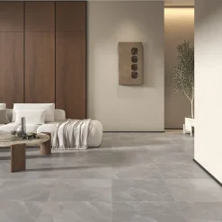 Carrelage sol et mur intérieur gris clair effet pierre L.60,4 x l.60 cm x ép.7,4 mm, Himalaya- Carrelage Mural Effet Béton|Carrelage Mural Pour Douche