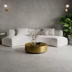 Ecoceramic Carrelage Mural Pour Salle De Bains|Carrelage Mural Pour Wc<Carrelage sol et mur intérieur en grès cérame émaillé effet pierre gris mat L.60 x l.60 cm x ép.8,5 mm, Basilea