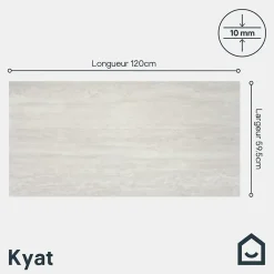 GoodHome Carrelage sol et mur intérieur gris effet pierre L.59,5 x l.120 cm x ép.10 mm, Kyat- Carrelage Mural Effet Pierre|Carrelage Sol Effet Pierre