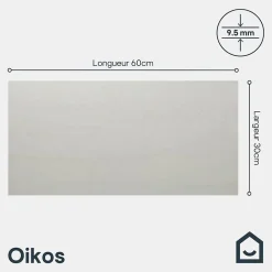 GoodHome Carrelage Mural Effet Pierre|Carrelage Mural Pour Douche<Carrelage sol et mur intérieur ivoire effet pierre L.60 x l.30 cm x ép.9,5 mm, Oikos