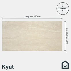 GoodHome Carrelage Mural Pour Wc|Carrelage Mural Effet Pierre<Carrelage sol et mur intérieur effet pierre beige L.120 x l.59,5 cm x ép.10 mm, Kyat