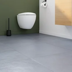 Carrelage sol et mur intérieur effet béton gris L.60 x l.60 cm x ép.10 mm, Newport- Carrelage Sol Effet Béton|Carrelage Mural Effet Béton