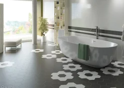 Equipe Ceramica Faïence Unie|Faïence Pour Douche<Carrelage sol et mur intérieur hexagonal uni noir mat L.20 x l.17,5 cm x ép.8 mm, Hexa