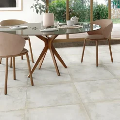 Carrelage Mural Effet Béton|Carrelage Sol Effet Béton<Carrelage sol et mur intérieur en grès cérame émaillé effet béton blanc satin L.60 x l.60 cm x ép.8 mm, Malt