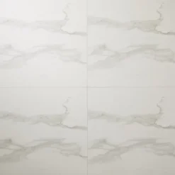 GoodHome Carrelage Mural Effet Marbre|Carrelage Sol Pour Pièce À Vivre<Carrelage sol et mur intérieur effet marbre blanc mat L.60 x l.60 cm x ép.9 mm, Ultimate Marble