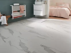 GoodHome Carrelage Mural Effet Marbre|Carrelage Sol Pour Pièce À Vivre<Carrelage sol et mur intérieur effet marbre blanc mat L.60 x l.60 cm x ép.9 mm, Ultimate Marble