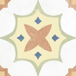 Carrelage Mural Pour Douche|Carrelage Mural Pour Wc<Carrelage sol et mur intérieur effet carreaux de ciment multicolores L.20 x l.20 cm x ép.7,4 mm, Liberty Multico