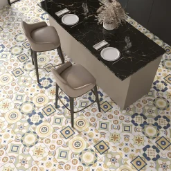 Carrelage Mural Pour Douche|Carrelage Mural Pour Wc<Carrelage sol et mur intérieur effet carreaux de ciment multicolores L.20 x l.20 cm x ép.7,4 mm, Liberty Multico