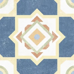 Carrelage Mural Pour Douche|Carrelage Mural Pour Wc<Carrelage sol et mur intérieur effet carreaux de ciment multicolores L.20 x l.20 cm x ép.7,4 mm, Liberty Multico