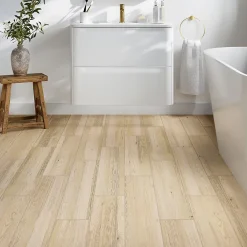 GoodHome Carrelage Mural Pour Wc|Carrelage Mural Effet Bois<Carrelage sol et mur intérieur effet bois brut beige L.60 x l.15 cm x ép.7,4 mm, Basilio Guigliano