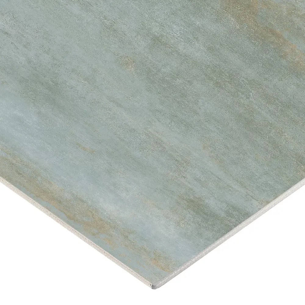 Gresmalt Carrelage sol et mur intérieur en grès cérame effet béton vert sauge mat L.61 x l.61 cm x ép.7,4 mm, Upper- Carrelage Mural Effet Béton|Carrelage Sol Effet Béton