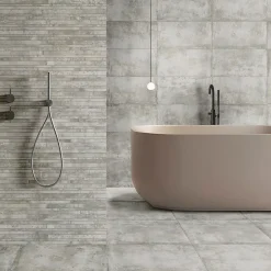 Carrelage sol et mur intérieur en grès cérame émaillé effet béton gris satin L.61 x l.61 cm x ép.8 mm, Malt- Carrelage Mural Effet Béton|Carrelage Sol Effet Béton