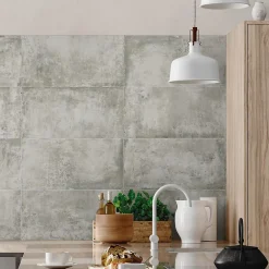 Carrelage sol et mur intérieur en grès cérame émaillé effet béton gris satin L.61 x l.61 cm x ép.8 mm, Malt- Carrelage Mural Effet Béton|Carrelage Sol Effet Béton