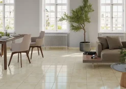 Carrelage sol et mur intérieur effet mabre beige brillant L.33,3 x l.33,3 cm x ép.9,1 mm, Chelsea- Carrelage Mural Pour Douche|Carrelage Mural Pour Cuisine