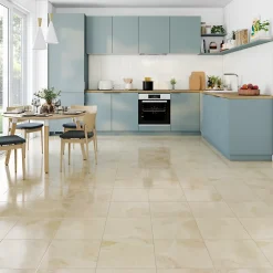 Carrelage sol et mur intérieur effet mabre beige brillant L.33,3 x l.33,3 cm x ép.9,1 mm, Chelsea- Carrelage Mural Pour Douche|Carrelage Mural Pour Cuisine