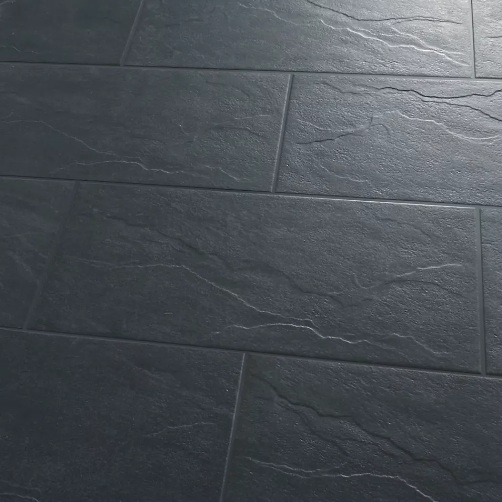 GoodHome Carrelage Extérieur Et Terrasse<Carrelage sol extérieur anthracite effet ardoise L.61,3 x l.30,3 cm x ép.9 mm, Slate