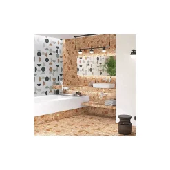 Aelle Carrelage Carrelage sol extérieur antidérapant effet terrazzo 80x80 cm MONACO R ROJIZO ANTIDESLIZANTE- Carrelage Extérieur Et Terrasse