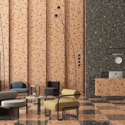 Aelle Carrelage Carrelage sol extérieur antidérapant effet terrazzo 80x80 cm MONACO R ROJIZO ANTIDESLIZANTE- Carrelage Extérieur Et Terrasse