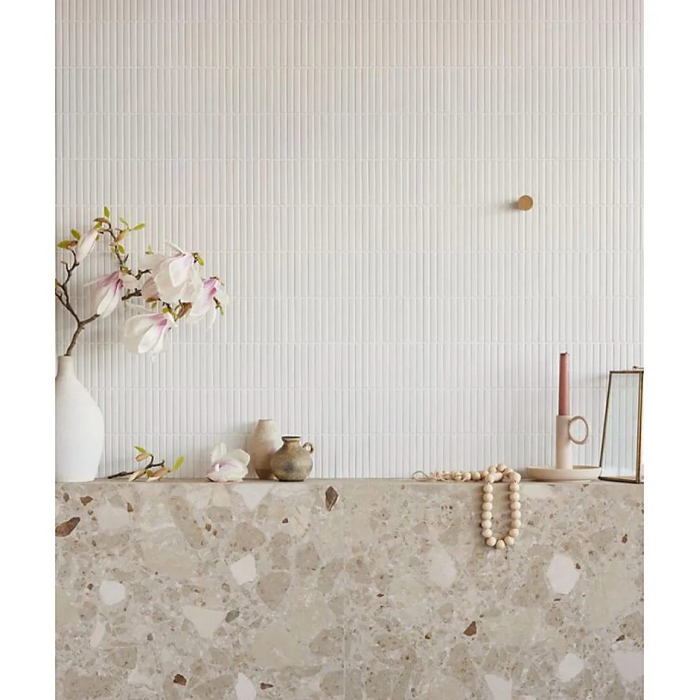 Aelle Carrelage Carrelage sol extérieur antidérapant effet terrazzo 80x80 cm MONACO R BEIGE ANTIDESLIZANTE- Carrelage Extérieur Et Terrasse