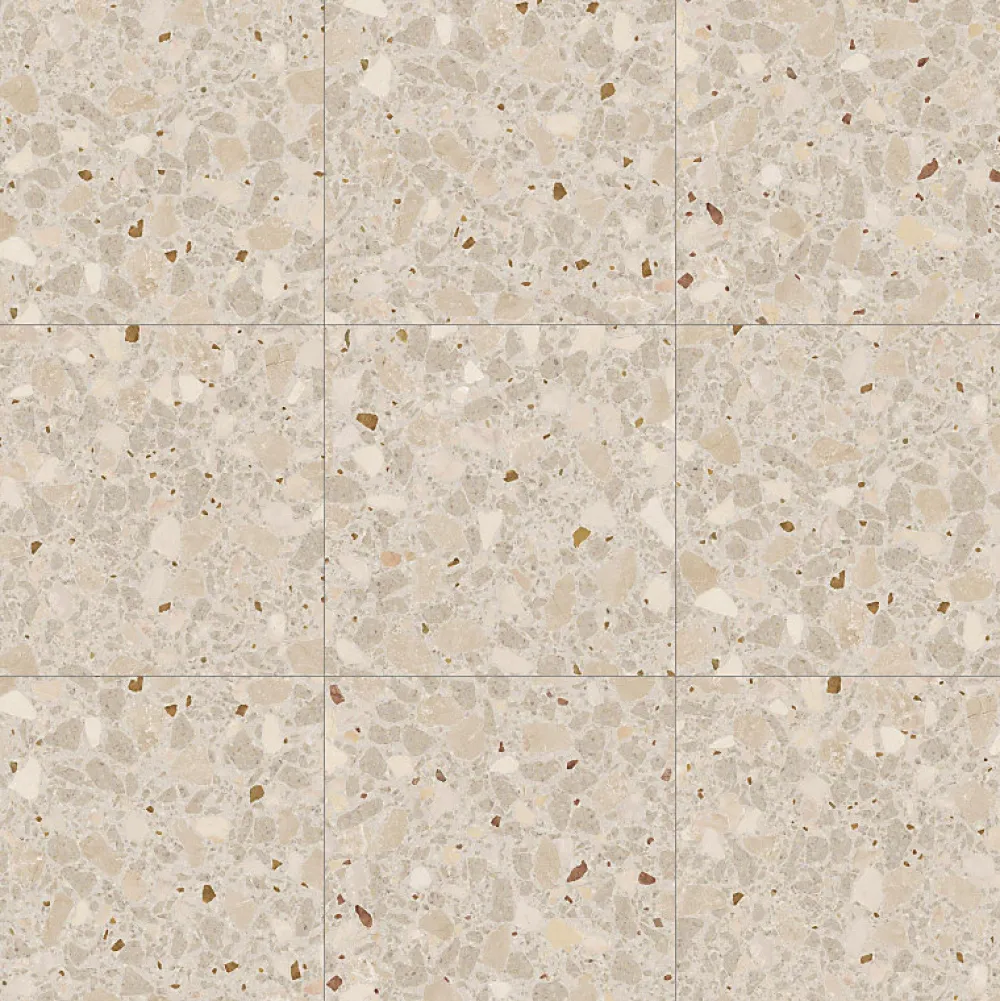 Aelle Carrelage Carrelage sol extérieur antidérapant effet terrazzo 80x80 cm MONACO R BEIGE ANTIDESLIZANTE- Carrelage Extérieur Et Terrasse