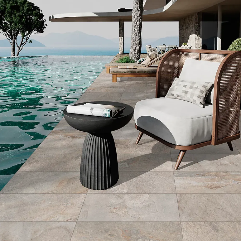 Carrelage sol extérieur effet pierre beige L.60 x l.30 cm x ép.9 mm, Denali- Carrelage Extérieur Et Terrasse