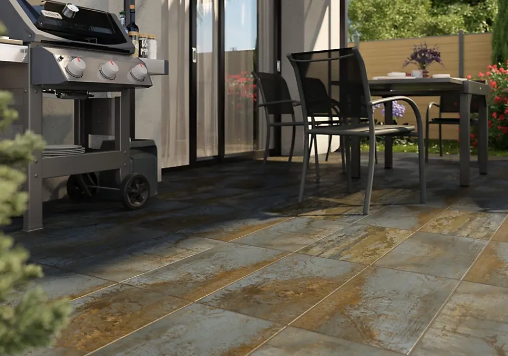 Mykonos Carrelage Extérieur Et Terrasse<Carrelage sol extérieur effet pierre oxydée L.60 x l.30 cm x ép.9 mm, Denali