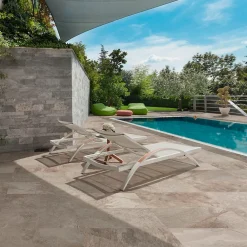 Carrelage sol extérieur effet pierre beige rosé L.60 x l.30 cm x ép.9 mm, Denali- Carrelage Extérieur Et Terrasse